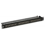 Patch Panel 1U 24porty 5e + uchwyt na kable RJ-45