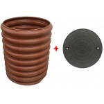 Studnia Rura karbowana Fi 315 dł. 50cm + Pokrywa