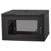 Szafa rack 19"6U, 350mm, Szkło - Czarna ECO