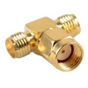 Trójnik (rozdzielacz) RP-SMAm/2xRP-SMAż GOLD