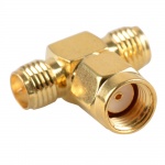 Trójnik (rozdzielacz) RP-SMAm/2xRP-SMAż GOLD